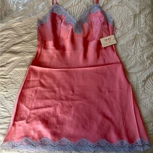 Silk Chemise Lace Trim